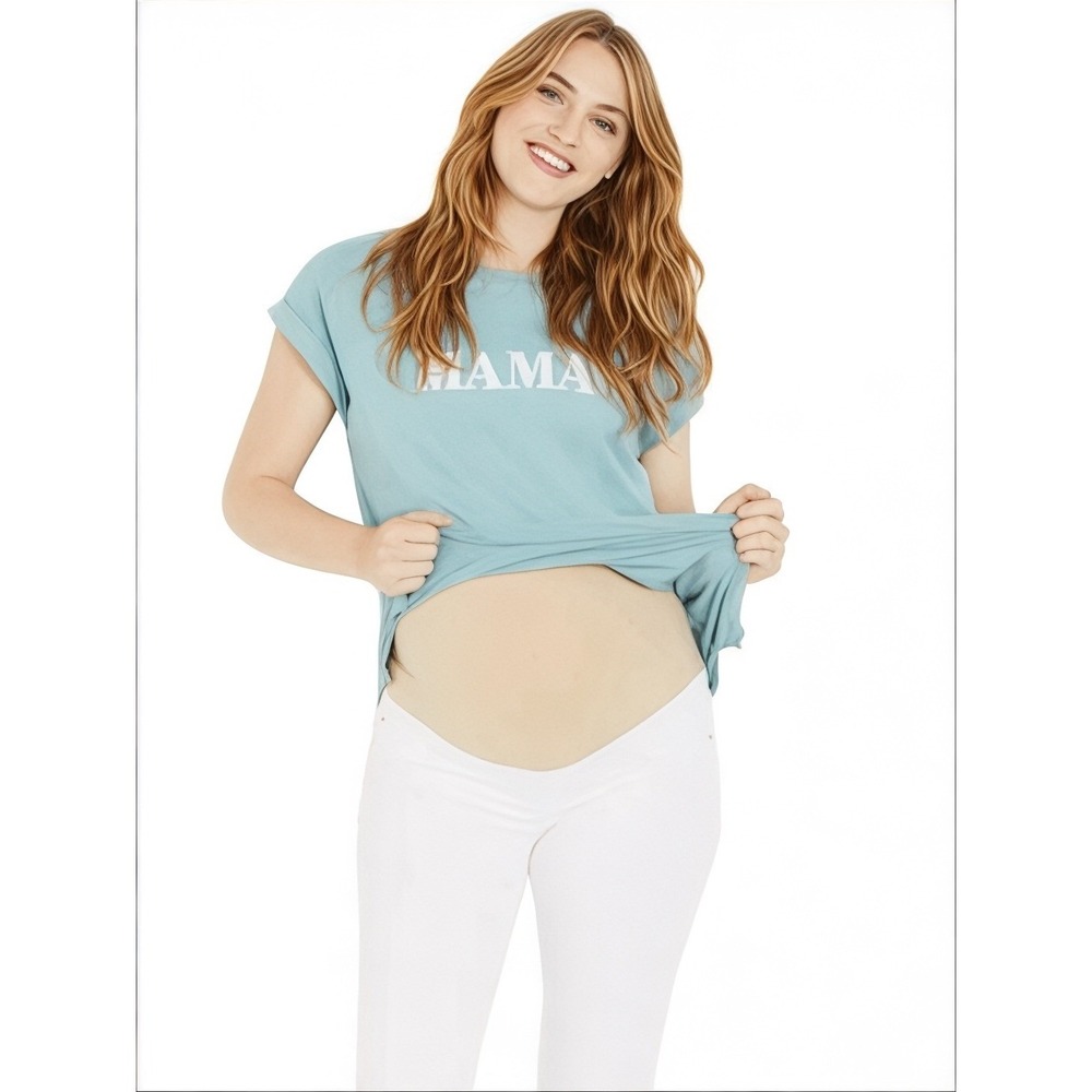 Indigo Blue Secret Fit Belly Maternity Jeans Women XL White Stretch Comfy Denim